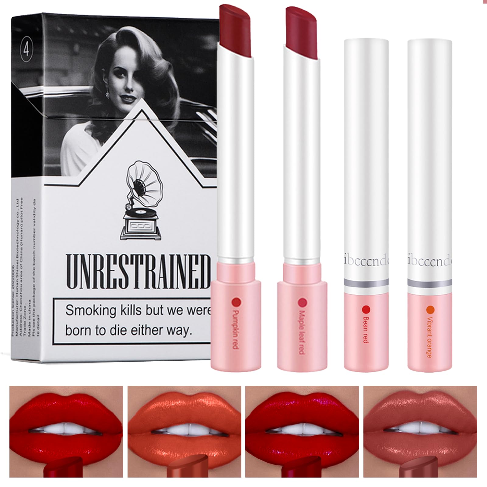 Leogony 4PCS Lipstick Sets for Women, Lip Plumping Stick Sets, Waterproof Nude Lipstick Set
