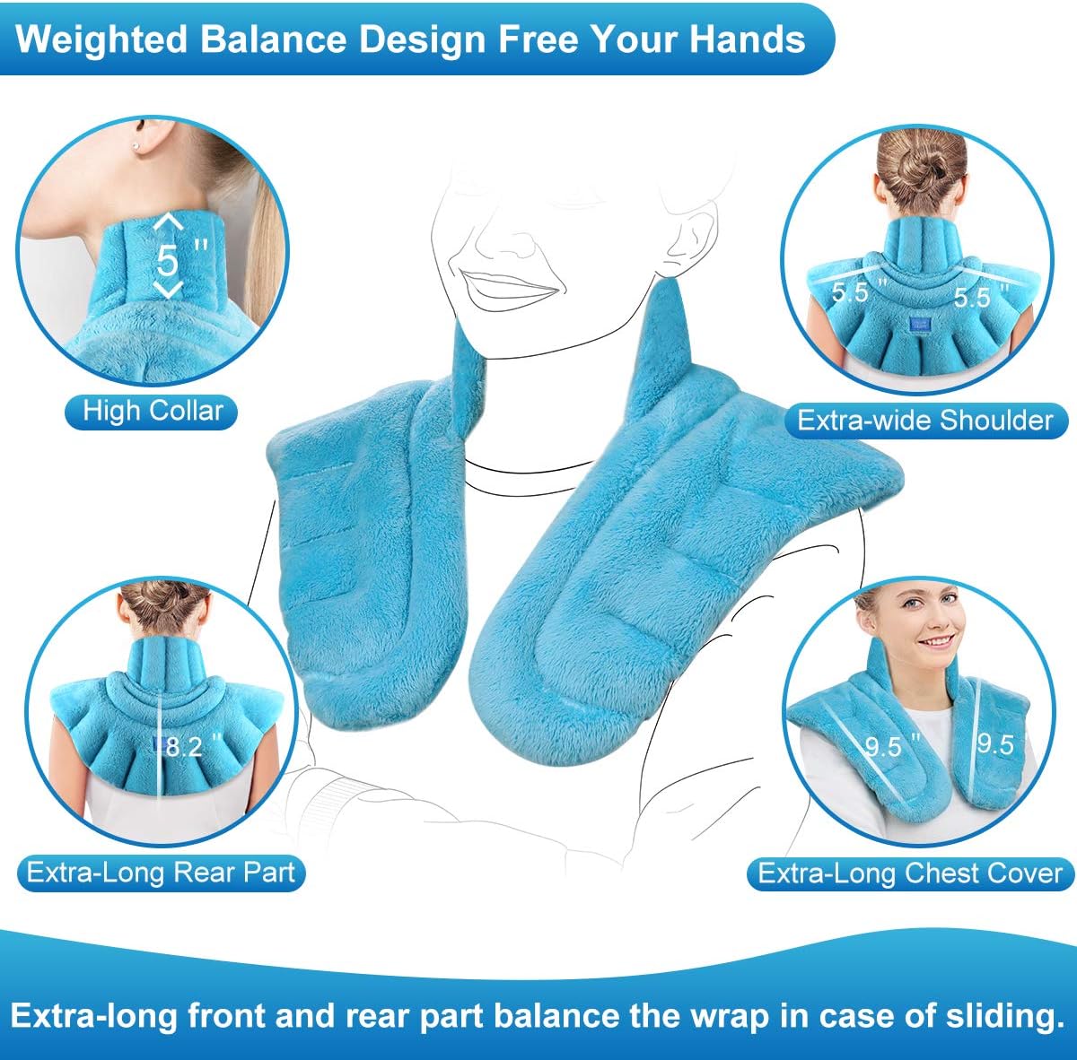 Relief Expert Microwavable Heating Pad for Neck Shoulders and Back, Extra Large Weighted Microwave Heated Neck Wrap for Pain Relief - 4LBs: Health & Personal Care