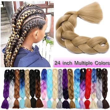 Jumbo Braiding Hair Ash Blonde 1 Bundle Crochet Twist Hair Extensions 24 Inch Box Braids Heat Resistance Synthetic Hair For Women Diy Fun 24 Ash