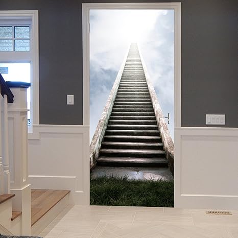 Amazon Tovadoo ウォールステッカー ドアテッカー 天国への階段 部屋 リビング ファッション おしゃれ インテリア リフォーム 模様替え ウォールステッカー オンライン通販