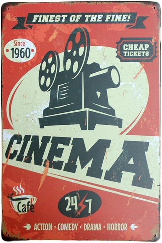 Kentop Retro Cartel De Chapa Cinema De Cartel Cartel Para Pared