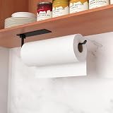 niffgaff Black Under Cabinet Paper Towel Holder Self-Adhesive Wall Mount view 7