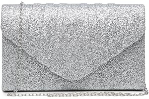 Dasein Women's Evening Bag Pleated Envelope Clutch Handbag Wedding Party Bridal Purse