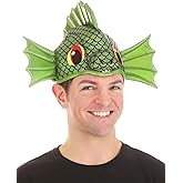 elope Green Sea Monster Costume Sprazy Hat - Water-Spraying Hat with Fish Scale Pattern
