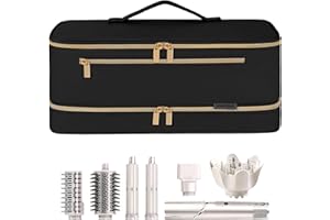 OUUTMEE Travel Carrying Case for Shark Flexstyle, Double Layer Storage Case for Hair Dryer Shark Flexstyle FlexFusion, Portable Storage Organizer bag for Dyson Airwrap Styler and Attachments（Only Bag