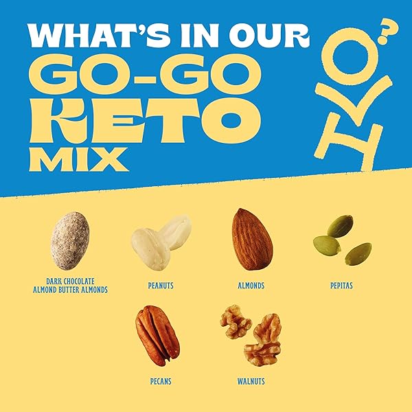 ORCHARD VALLEY HARVEST GO GO KETO MIX, 8 OZ (PACK OF 1), DARK CHOCOLATE ALMOND BUTTER ALMONDS, PEPITAS, ALMONDS, PEANUTS, WALNUTS AND PECANS. LOW CARB, GLUTEN FREE, NON GMO, ON THE GO SNACK FOR THE