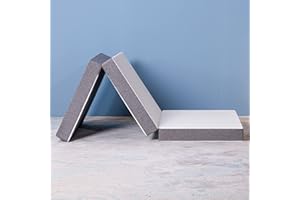 Molblly Folding Mattress, Tri-fold Gel Memory Foam Mattress, Portable Tri Folding Mattress Topper with Washable Cover, Foldable Camping Mattress Guest Bed - Twin XL 78"X38"X3"