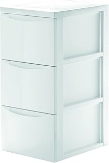 Iris Ohyama, Design Schubladenschrank auf Rollen - Style Chest Round SCR-303 - plastik, white, 3 x 15 L, L39 x B29 x H61,5 cm