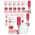 DERMAL Acerola Collagen Essence Facial Mask Sheet 23g Pack of 10 - Skin Clearing, Reduces Blemishes, Elasticity Care, Daily Skin Treatment Solution Sheet Mask