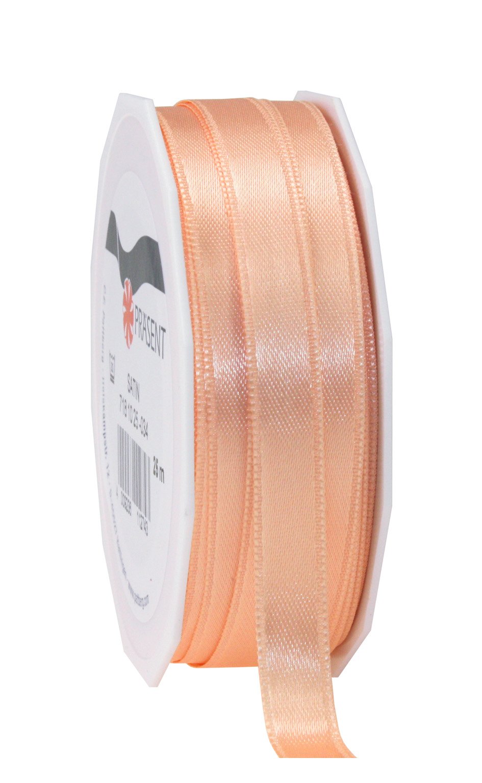 C.E. Pattberg SATIN apricot gift ribbon, 27 yards for Wrapping Gifts, 0.39 inches width, Ribbon for Decorating & Crafting, Decorative Ribbon for Gifts, for every occasion