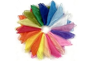 Okxiri Juggling Scarves for Kids Play, 20/40/60 Pcs Available, 24 Inch Play Scarves for Toddlers, Dance, 20 Colors