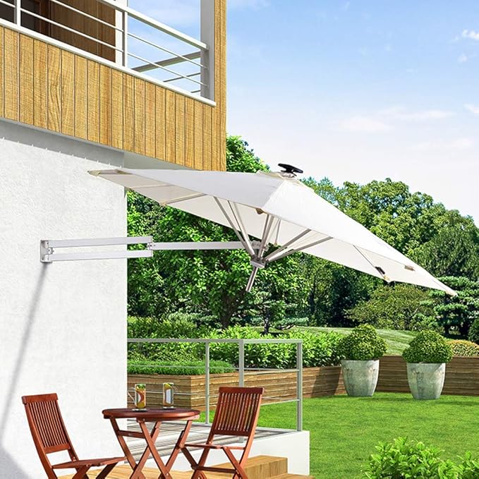 Outdoor, 2.5m Round, WallMounted, Foldable, Garden Umbrella, Angle