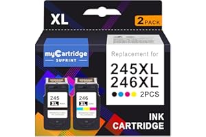myCartridge SUPRINT 245XL Ink Cartridge PG-245 CL-246 Replacement for Canon Ink 245 and 246 Compatible for Canon 245XL 246XL Combo Pack for Pixma MG2522 TS3122 TS3322 MX490 TR4520 Printer 245 Ink