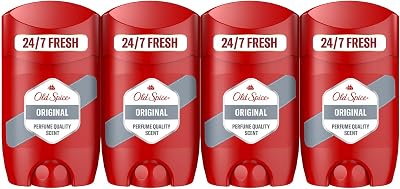 Old spice desodorante em bastão original para homens, embalagem 4x50 ml