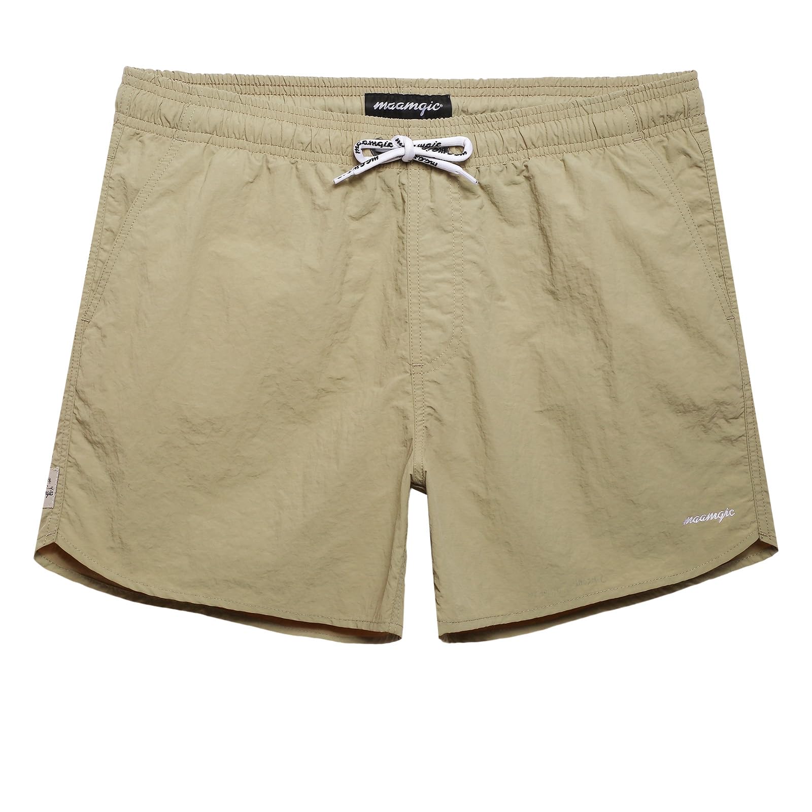 Photo 1 of maamgic Mens Swim Trunks 5" with Mesh Lining Quick Dry Bathing Suits for Men Swim Shorts Swimwear Khaki XX-Large