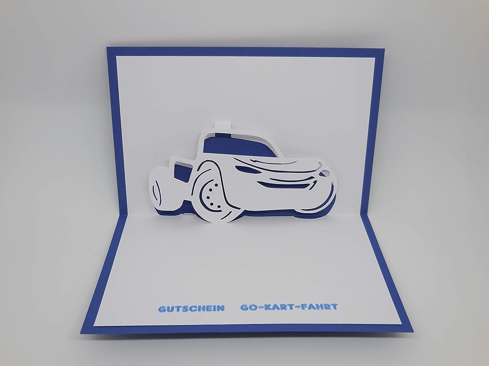 Pop Up Karte Gutschein Go Kart Fahrt Amazon De Handmade