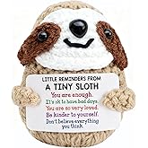 SAPOSTA ‌Handmade Positive Crochet Sloth - Emotional Support Gift for Women Men, Inspirational Desk Decor, Birthday for Mom Dad Sister Friend Coworkers (Sloth)