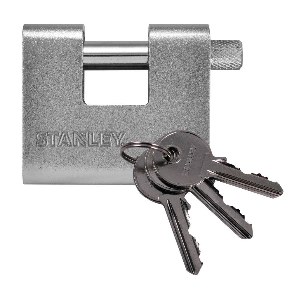 Stanley 60 mm 3 Keys Solid Brass Armored Padlock Gold, 81080 372 401