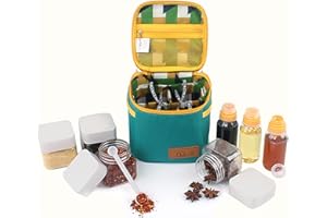 FantasyDay 7 Pcs PET Plastic Spice Jars Moisture Proof Condiment Container with Lid - Camping Picnic Outdoor Kitchen Spice Sh