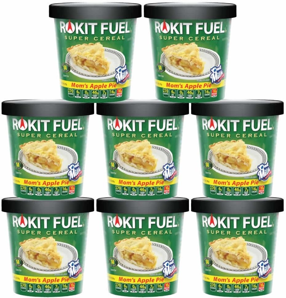 Super Cereal Cup - 8 Ct Apple Pie - Gourmet Whole Foods Breakfast Oatmeal, Natural, GMO Free, Vegan - Single Serve Meal or Snack (Variety Pack) (Mom's Apple Pie)