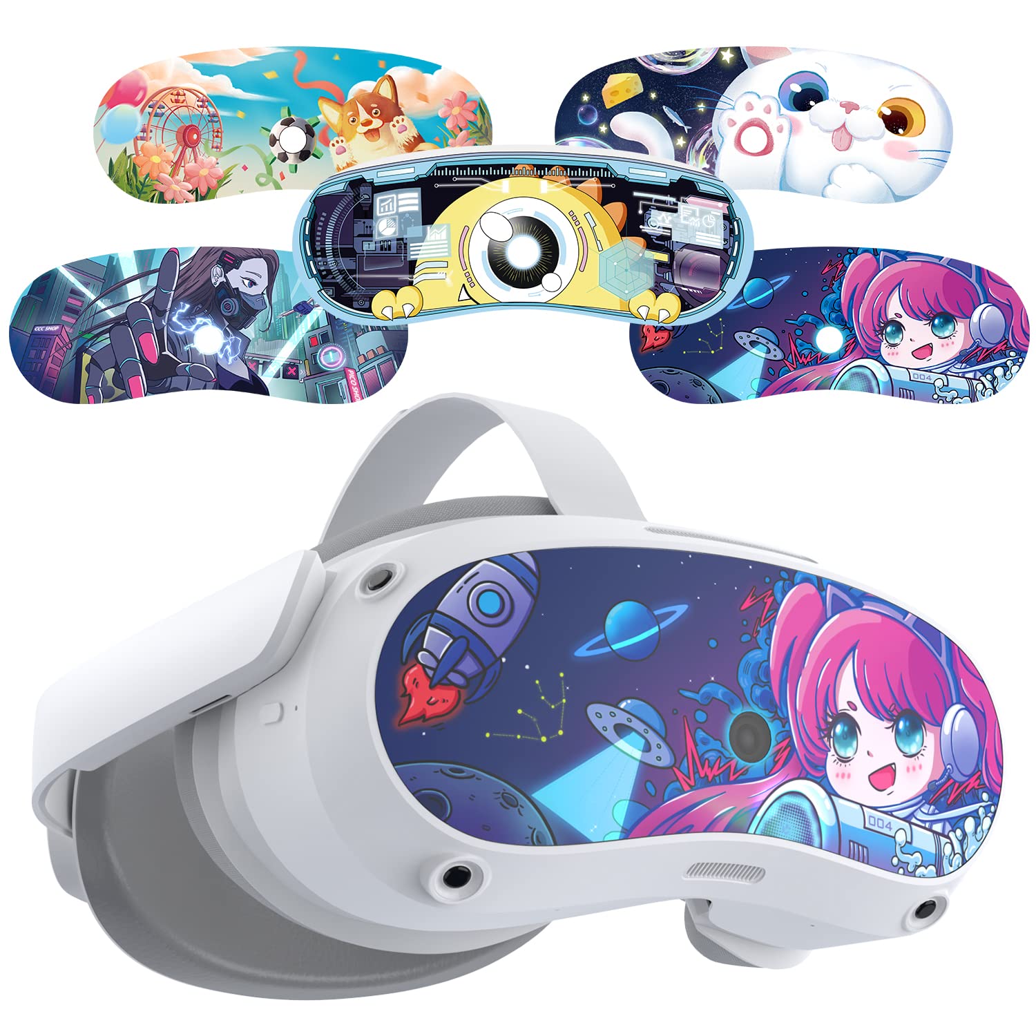 ZYBER 5PCS Sticker for PICO 4 Accessories, Waterproof and Dustproof Sticker to Protect Original Equipment