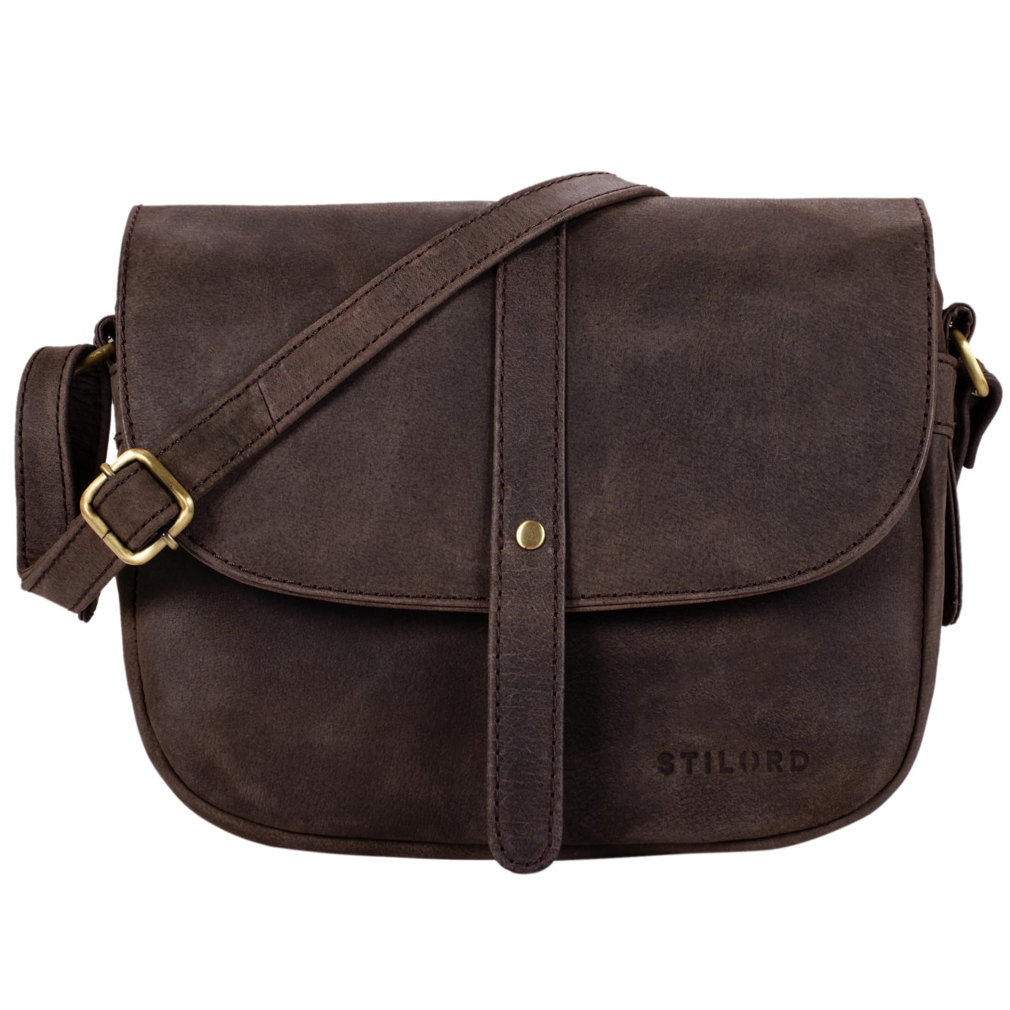 STILORD "Kira" Handbag Leather Small Women Satchel Shoulder Bag Vintage Crossbody Messenger Bag for Evening and Party in Genuine Leather Colour:Nutmeg - Brown