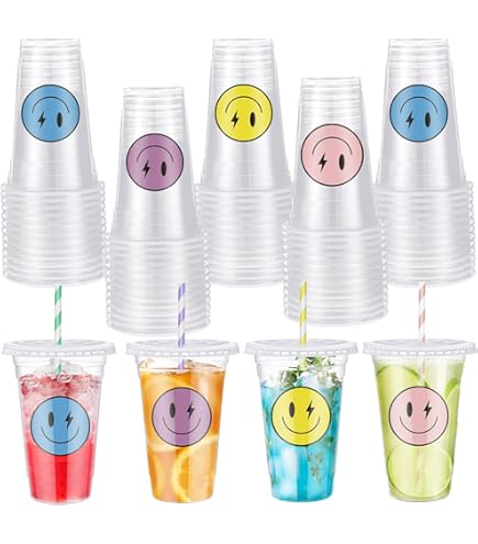 Amazon.com: Yungyan 50 Sets Daisy Groovy Plastic Cups with Lids and Straws 16  oz Coffee Juice Drinking Cups for Daisy Party Decoration Summer Birthday  Baby Shower Party Supplies : Toys & Games