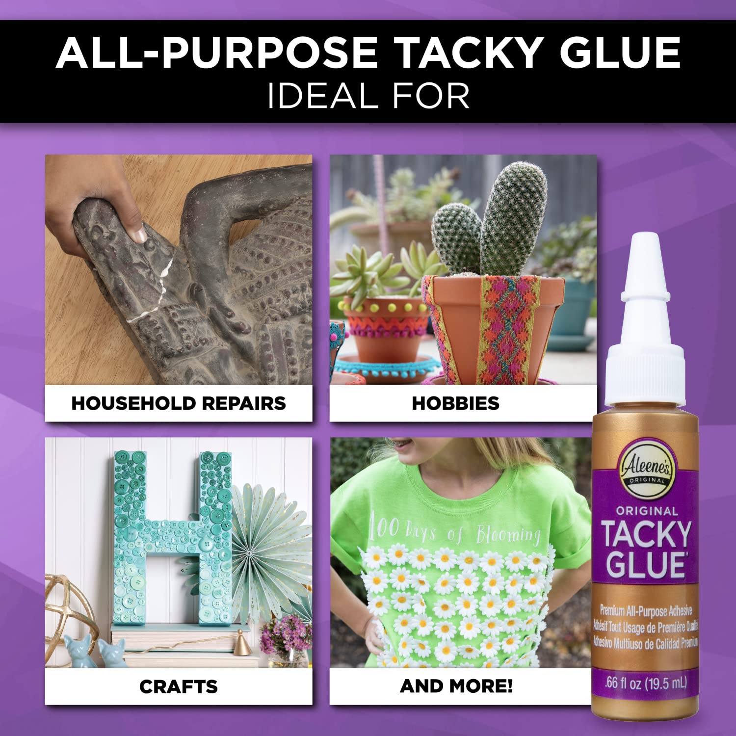 Aleene's Original Tacky Glue, Perfect for Crafts and DIY Projects, Dries Fast and Clear, .66 fl oz 3-Pack