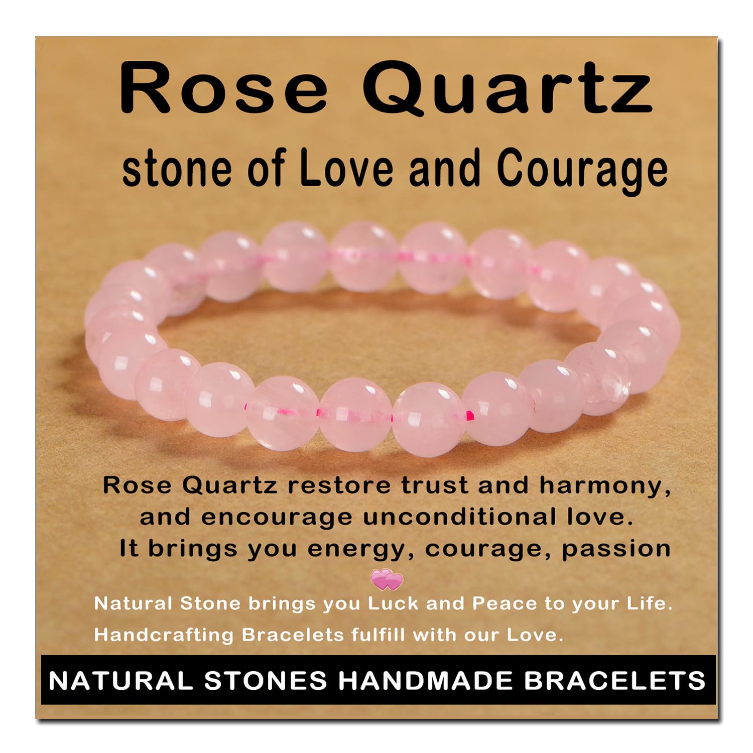 AD Beads Handmade Gemstone Stretch Elastic Bracelet