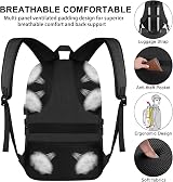 VSNOON Anti-Theft Laptop Backpack 18.4 Inch USB Port Water Resistant Black view 5