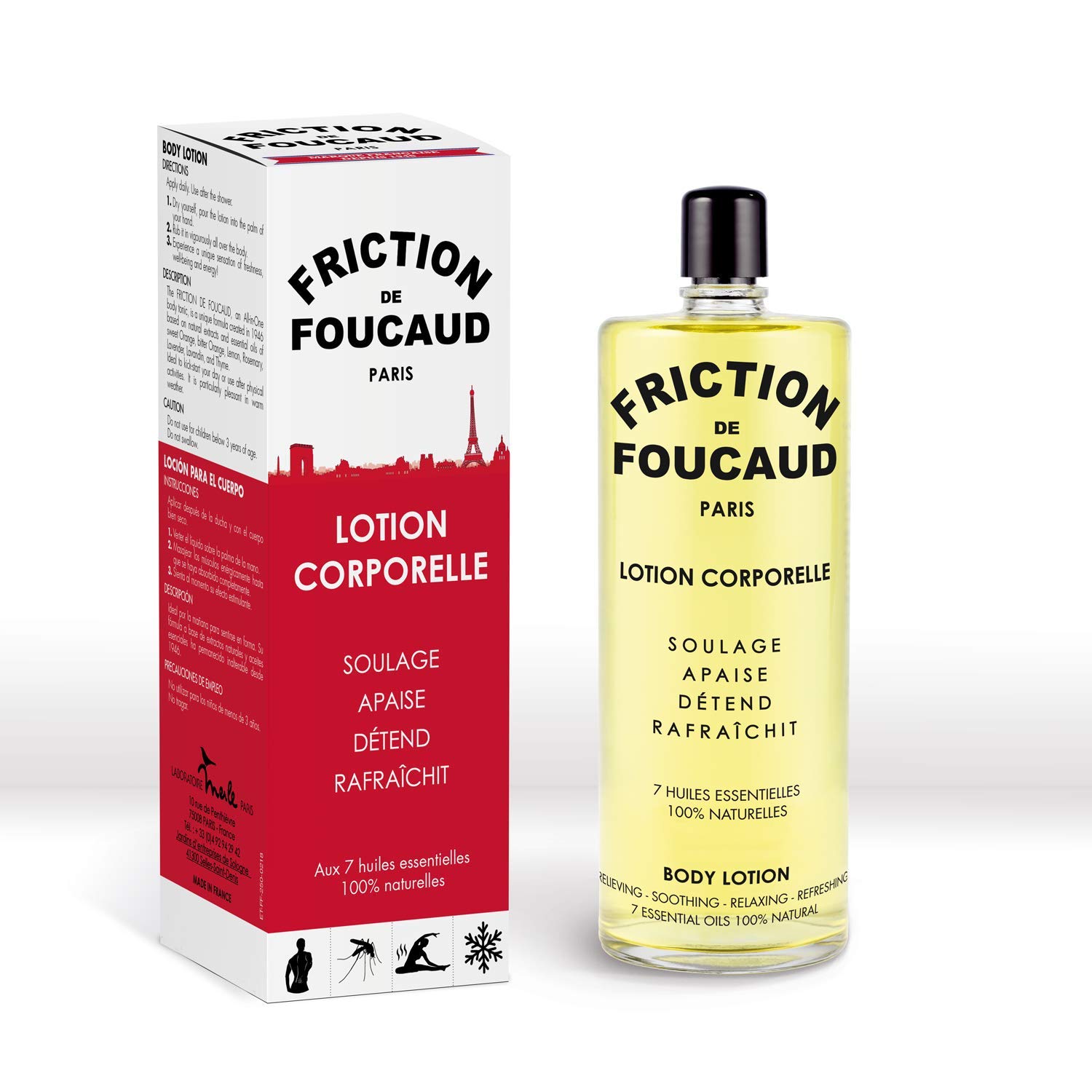 Friction de Foucaud - 250 ml Glass Bottle Essential Oil Elixir - Energy, Freshness and Well-Being