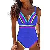 popvil Women’s Tummy Control One Piece Swimsuit 2026 – Flattering Slimming Bathing Suit Ruched Shapewear Modest Swimwear