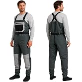 Fishing Chest Waders for Men Waterproof Breathable Stockingfoot Waders | 3-Ply Lightweight Waders for Fishing &amp; Hunting, Reinforced Knees, Adjustable Suspenders, Quick Release Buckle &amp; Repair Kit