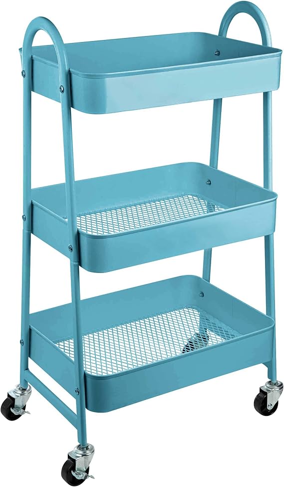 ONVAYA® Servierwagen | Beistellwagen | dunkelgrau | 30,5 x 45 x 77 cm