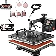 VEVOR 8 in 1 Heat Press with Tumbler Press Hat Press, Heat Press Machine 15x12 Inch, Swing Away Tshirt Pressing Machine, Digital Heat Press Transfer Machine Sublimation for T-Shirt Hat Cap Mug Plate