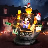 Vigdur Halloween Inflatables Outdoor Decor, 7FT Giant Pirate Ship | Skeletons Ghosts on Pirate Ship,Halloween Blow Up Yard Decorations, LED Lights, Outdoor for Lawn Patio Yard Party