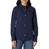 Amazon Essentials Women's Regular-Fit Stretch Poplin Button-Up Dress Shirt