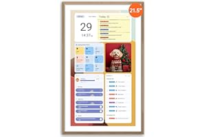 ApoloSign 21.5" Digital Calendar: Dual Mode Calendars with Google Play & Multi-calendar Sync, Electronic Planner & Chore Chart, Smart Touchscreen, Interactive Display for Family Schedules (Teak Wood, 21.5-inch)
