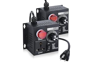 BOSYTRO 2 Pieces Variable Speed Controller, AC Motor Speed Controller 120V, Rheostat Variable Speed Control AC 120V~220V 15A 4000W Max, SCR Voltage Controller for Router Fan Electric Motor Rheostat