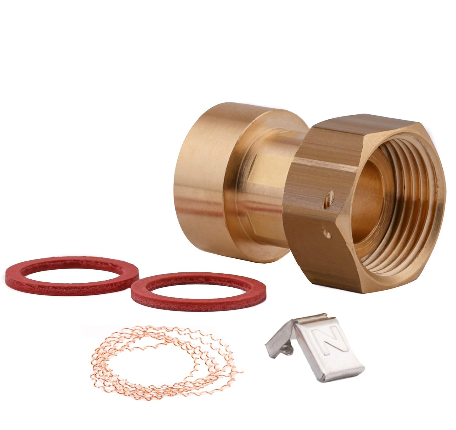 1” BSP FEMALE x FEMALE WATER METER BRASS CONNECTOR TAIL, UNION, BigaMart