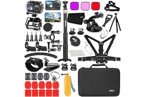 Husiway Accessories Kit for DJI Osmo Action 6 Waterproof Case Diving Housing Silicone Case Glass Screen Protector Film Whole 