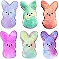 noxozoqm Easter Bunny Plush Toys, 5.6 in Rabbit Stuffed Animal Tie-Dyed, Easter Basket Stuffers, Easter Decorations