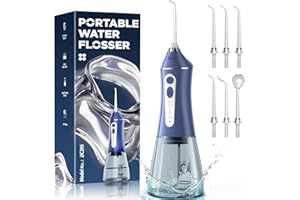 REURE Water Picks for Teeth Cleaning and flossing, 5 Modes Rechargeable Cordless Oral Irrigator 320ml Water Tank Teeth Cleaner, IPX7 Waterproof Portable Electric Dental Flossers for Home and Travel,Blue