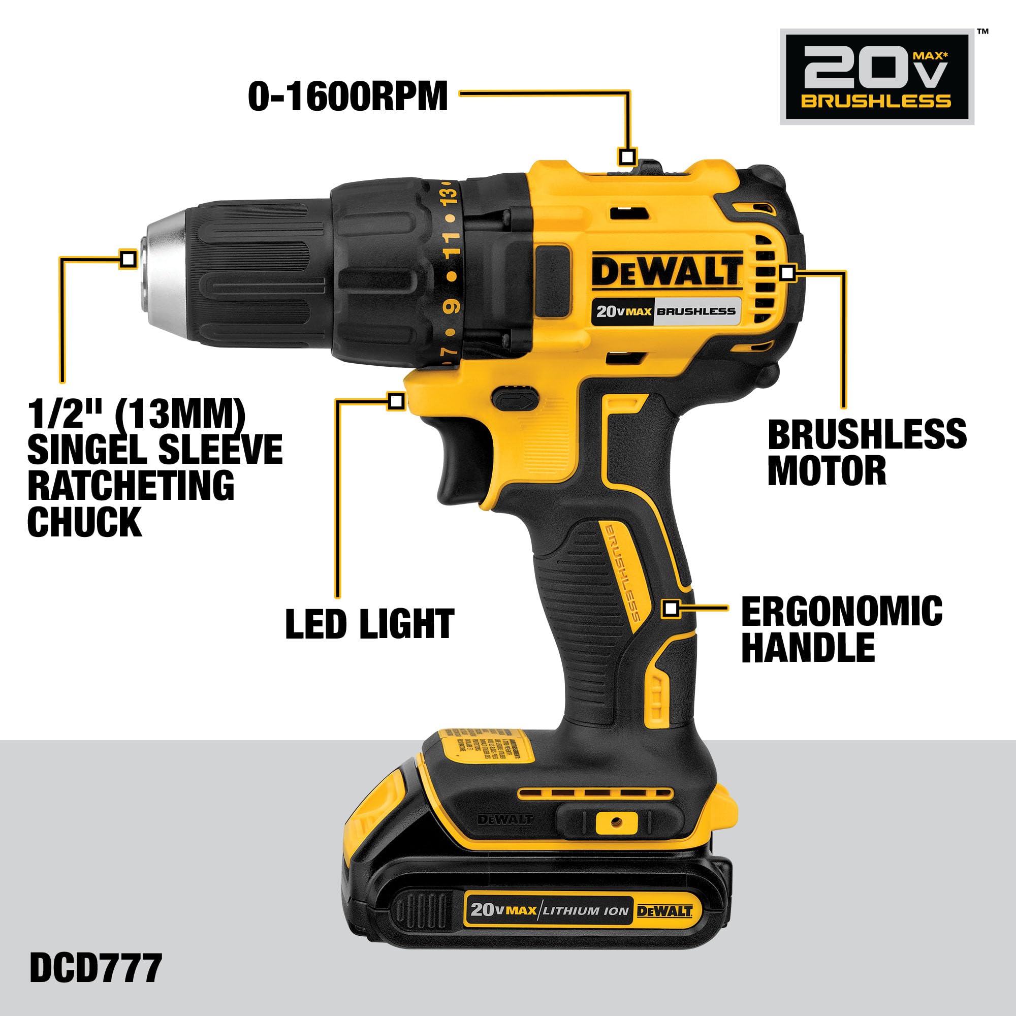 Dewalt Impact DEWALT 20V MAX Brushless 2 Tool Combo Kit DCK277D2