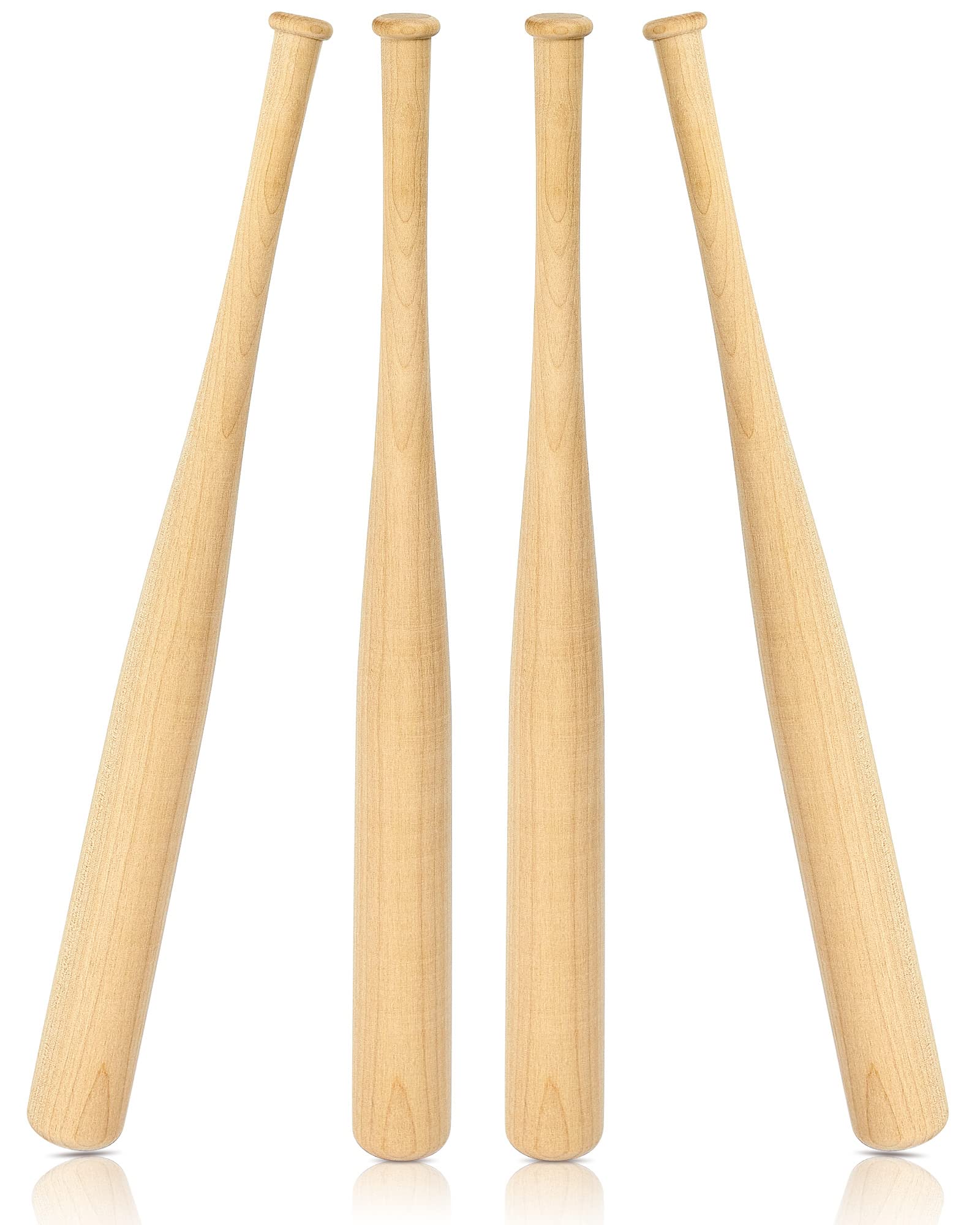 Photo 1 of Juexica 4 Pcs Mini Baseball Bats 18 Inch Wooden Baseball Bat Craft Unfinished Wooden Unpainted Gift for Painting DIY Craft Projects Ball Sports Party Favors