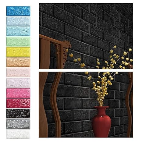 15pcs KINLO 3D Wandpaneele Selbstklebend Steinoptik 77 x 70 x 0.9 cm Wasserfest Ziegelstein Tapete PVC verdicht DIY Schaum Pa