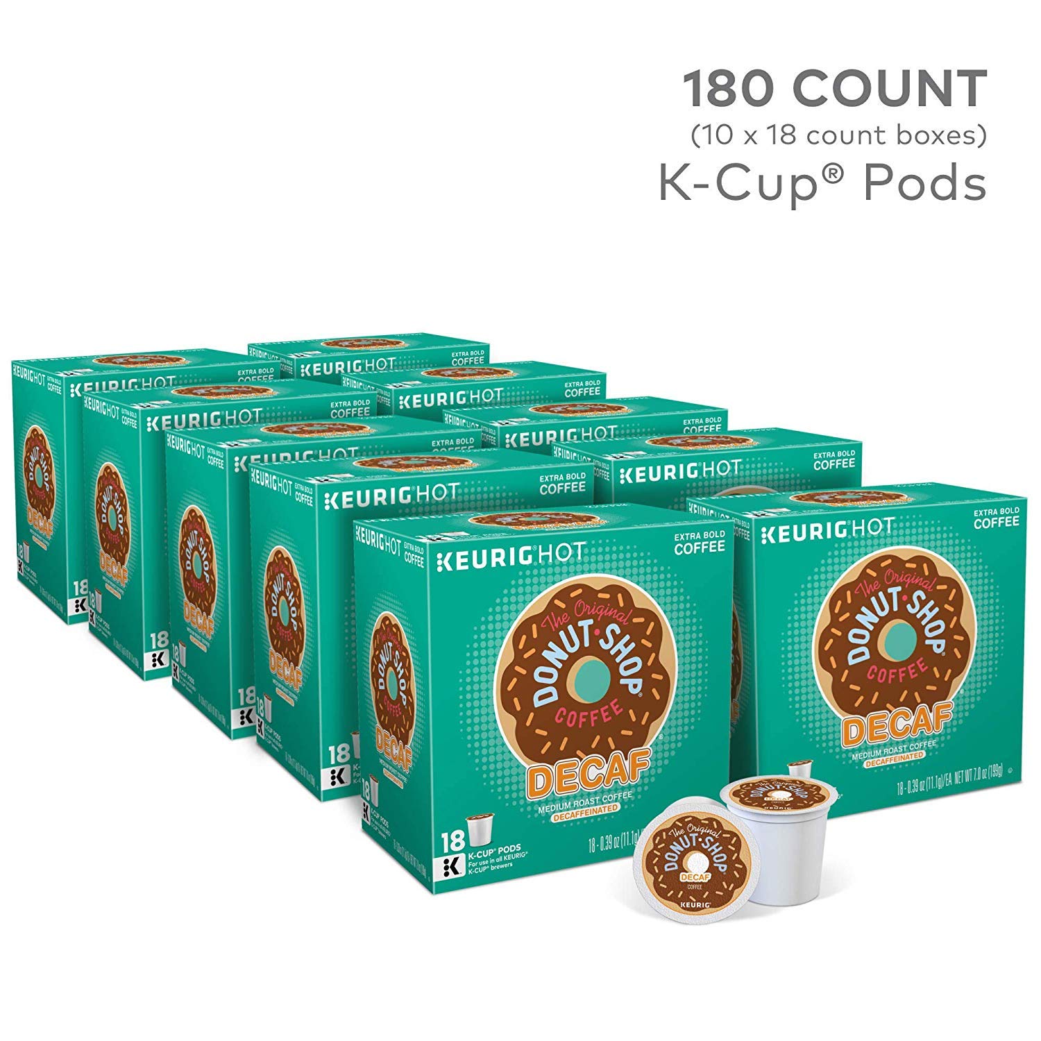 The Original Donut Shop Decaf Medium Roast Coffee Keurig Single-Serve K-Cup Pods, 180 ct.
