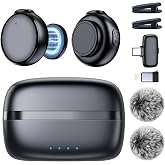 Vktmuhd Wireless Lavalier Mic for iPhone Android,3 Noise Modes,Mini Mics | 30H Charging Case,130ft, Clip on &amp; Magnetic, Lapel Microphone for Vlogging,Content Creators,YouTube,Video Recording,TikTok