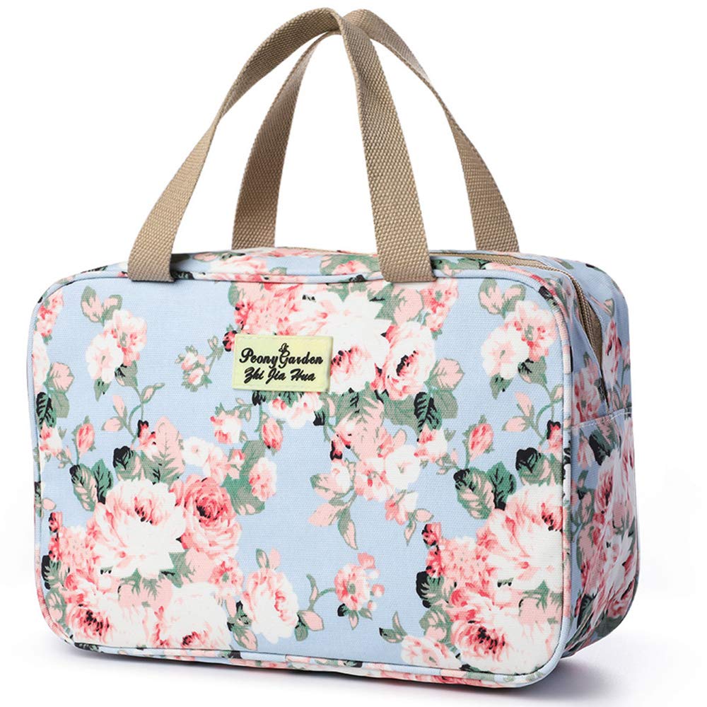 wordmouk Toiletry Bag, Portable Makeup Cosmetic Bag, Large Capacity, Toiletry Bag Makeup Organizer, Waterproof Travel Makeup Storage Bag for Women Girls, Bright Blue, 30cm*13cm*20cm