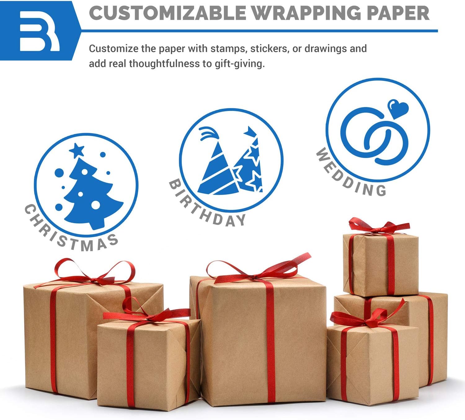 Brown Kraft Paper Roll - 18" x 1, 200" (100') Made in The USA - Ideal for Packing, Moving, Gift Wrapping, Postal, Shipping, Parcel, Wall Art, Crafts, Bulletin Boards, Floor Covering, Table Runner